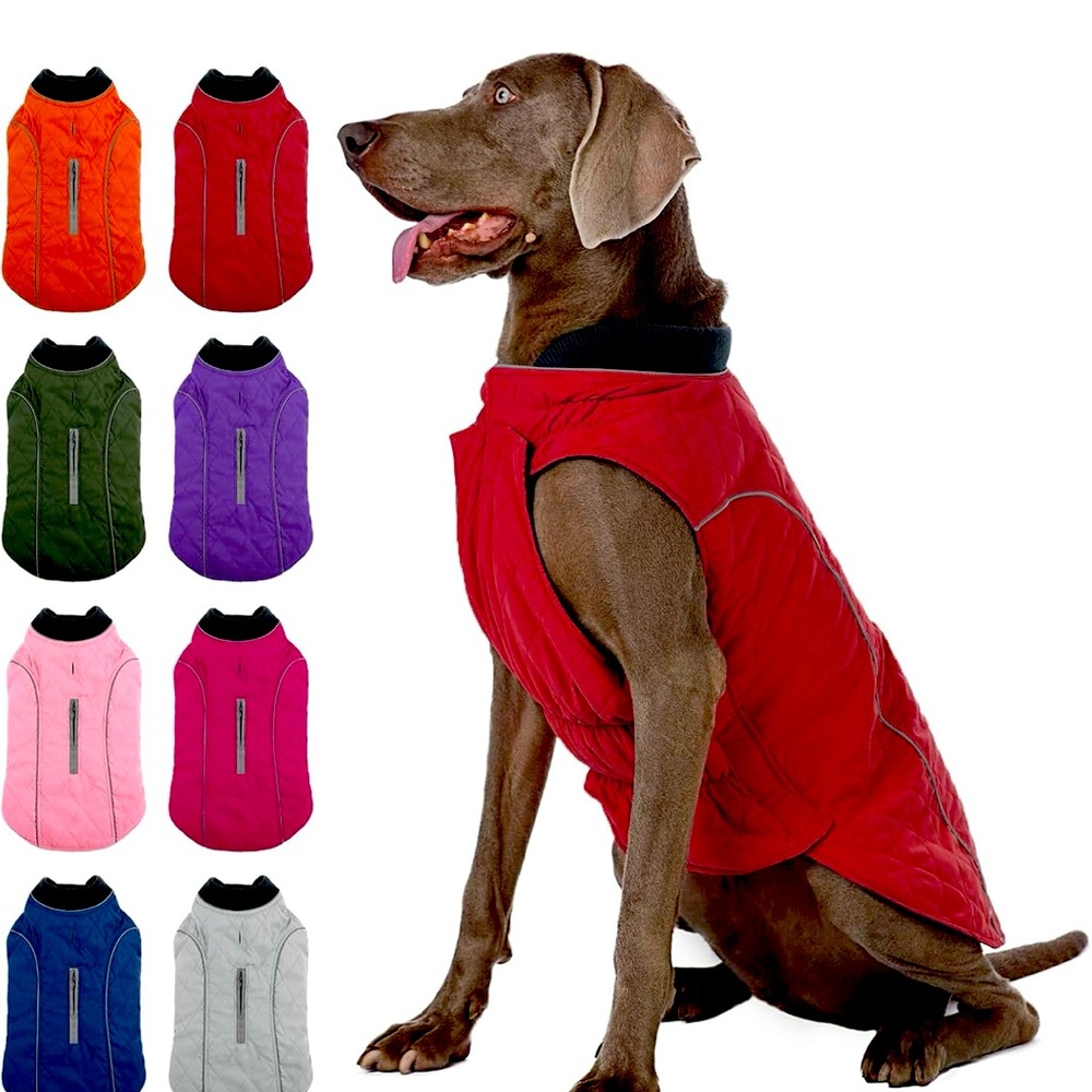 Warm Dog Winter Jacket with Leash Hole & Harness